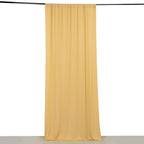 Champagne 4 - Way Stretch Spandex Event Curtain Drapes, Wrinkle Free Backdrop Event Panel with Rod Pockets - 5ftx10ft - Bell Racket Store