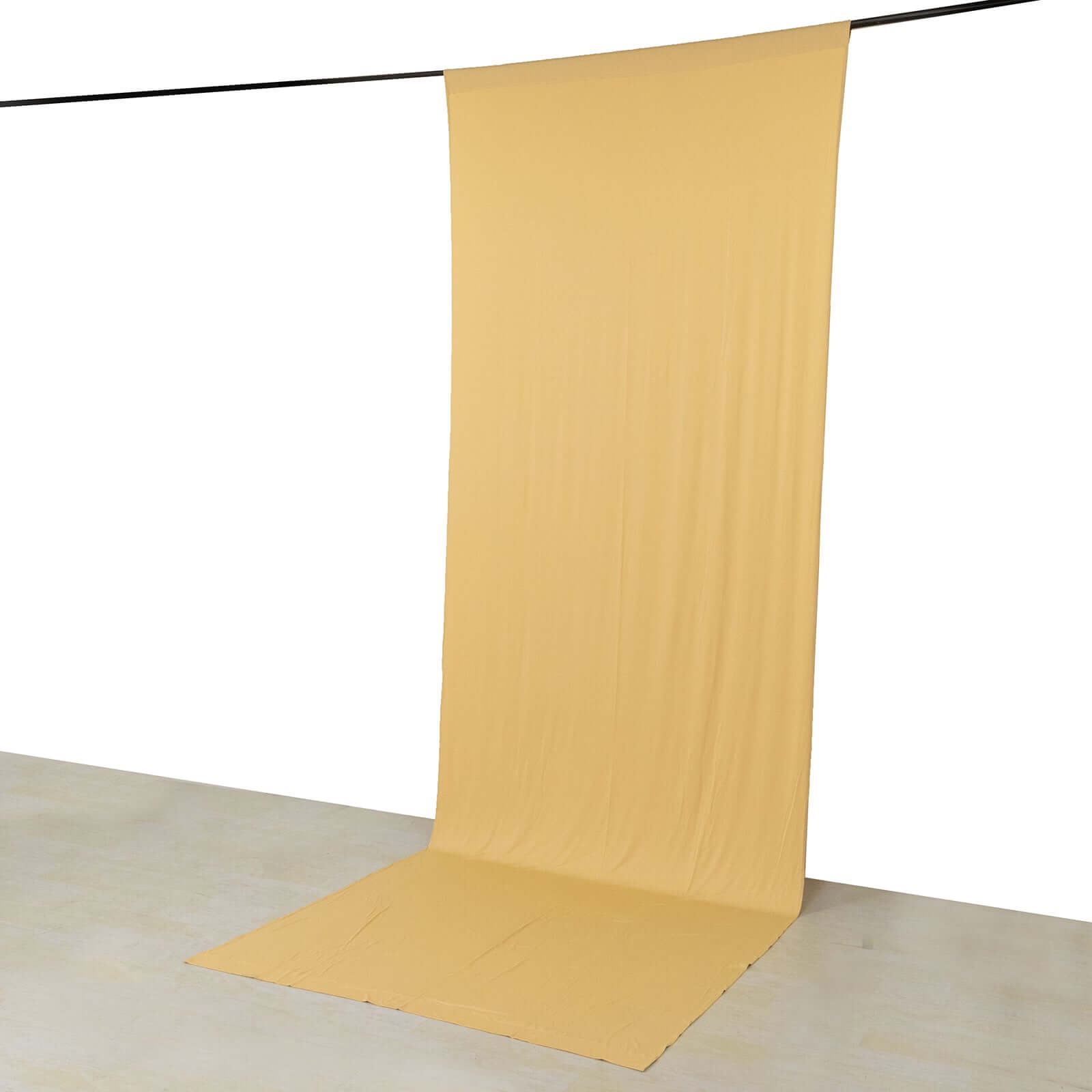 Champagne 4 - Way Stretch Spandex Event Curtain Drapes, Wrinkle Free Backdrop Event Panel with Rod Pockets - 5ftx14ft - Bell Racket Store