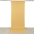 Champagne 4 - Way Stretch Spandex Event Curtain Drapes, Wrinkle Free Backdrop Event Panel with Rod Pockets - 5ftx14ft - Bell Racket Store