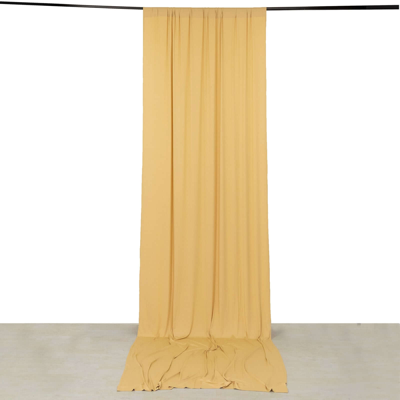 Champagne 4 - Way Stretch Spandex Event Curtain Drapes, Wrinkle Free Backdrop Event Panel with Rod Pockets - 5ftx14ft - Bell Racket Store
