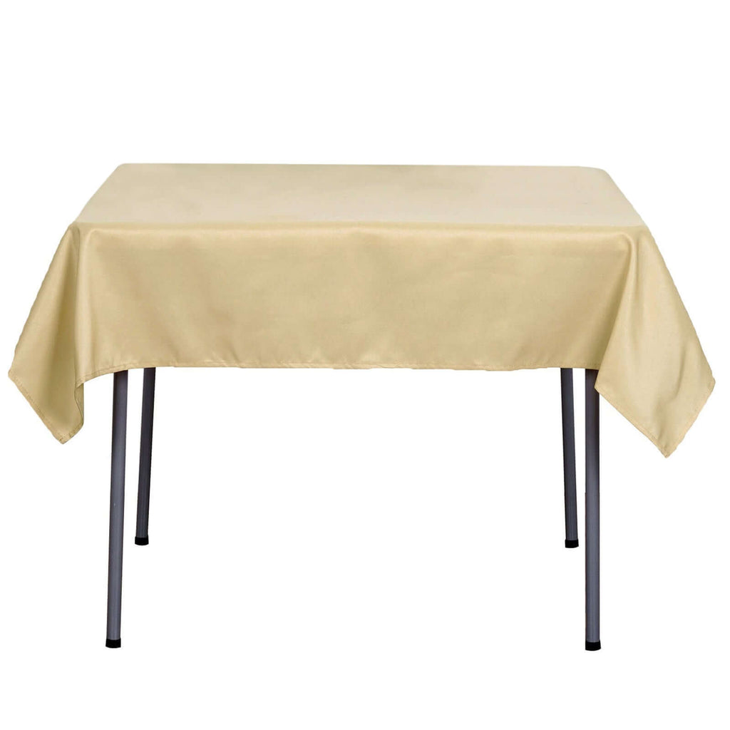 Polyester Square 54"x54" Tablecloth Champagne - Wrinkle-Resistant & Durable Table Cover