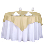 Polyester 54"x54" Table Overlay Square Tablecloth Champagne - Wrinkle-Resistant & Durable Table Cover