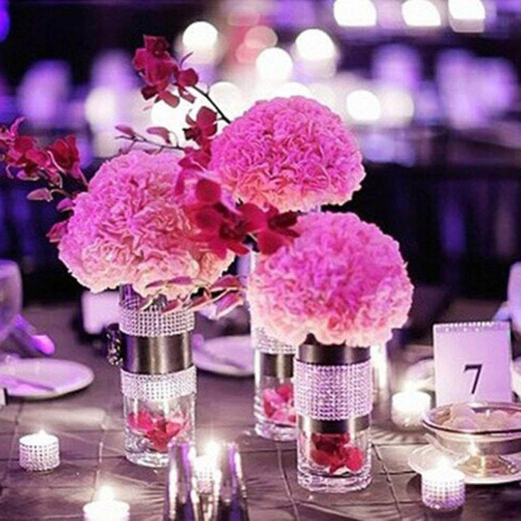 5"x10 Yards Shiny Champagne Diamond Rhinestone Ribbon Wrap Roll, DIY Craft Decor