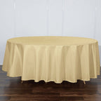 Polyester 108" Round Tablecloth Champagne - Wrinkle-Resistant Table Cover