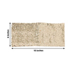 5 Pack Sequin Spandex Chair Sashes Champagne - Stretch Chair Bands 6"x15"