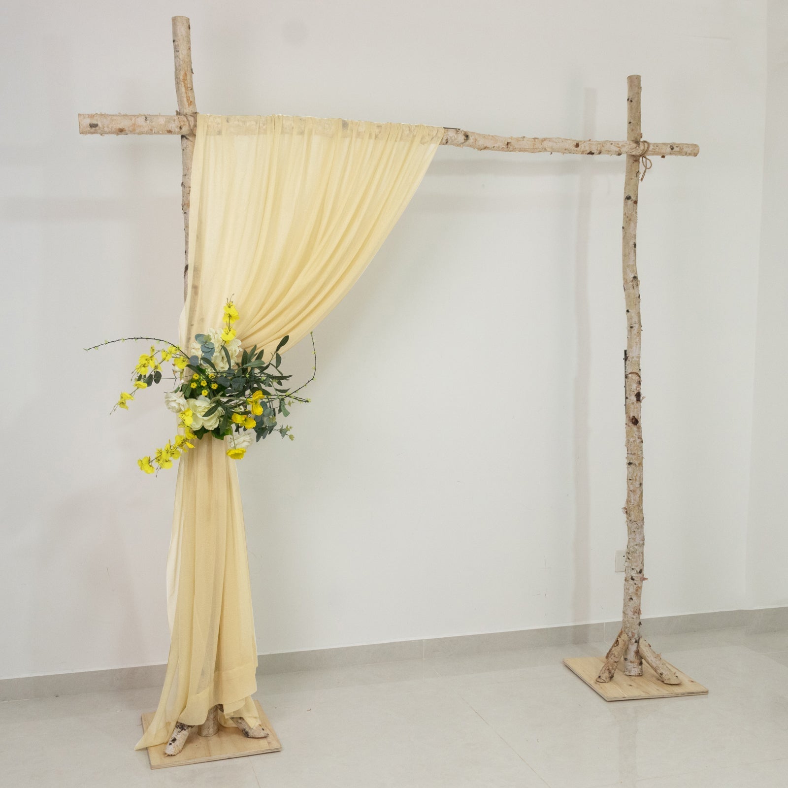 Champagne Sheer Backdrop Drape â€“ 5ft x 14ft Wedding Arch & Ceiling Decor Panel, Wrinkle Free with Soft Shimmer - Bell Racket Store