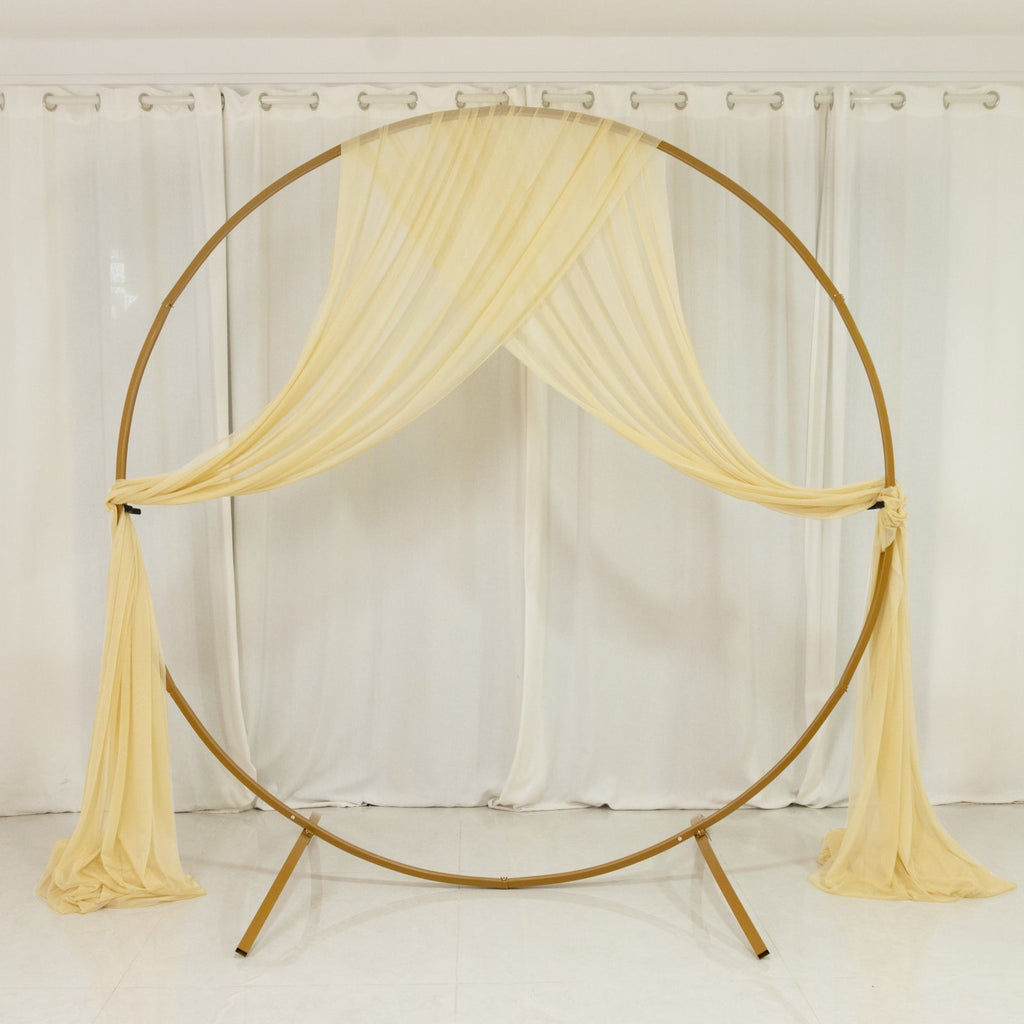 Champagne Sheer Backdrop Drape â€“ 5ftx32ft Wedding Arch & Ceiling Decor Panel, Wrinkle Free with Soft Shimmer - Bell Racket Store