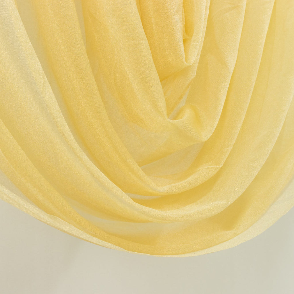 Champagne Sheer Chiffon Valance Curtain 4ft x 5ft â€“ Wedding Arch Drape with Rod Pocket, Voile Backdrop Panel - Bell Racket Store