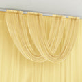 Champagne Sheer Chiffon Valance Curtain 4ft x 5ft â€“ Wedding Arch Drape with Rod Pocket, Voile Backdrop Panel - Bell Racket Store