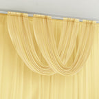 Champagne Sheer Chiffon Valance Curtain 4ft x 5ft â€“ Wedding Arch Drape with Rod Pocket, Voile Backdrop Panel - Bell Racket Store