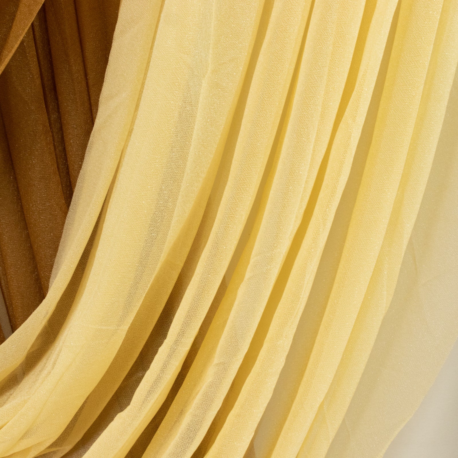 Champagne Sheer Chiffon Valance Curtain 4ft x 6ft â€“ Wedding Arch Drape with Rod Pocket, Voile Backdrop Panel - Bell Racket Store