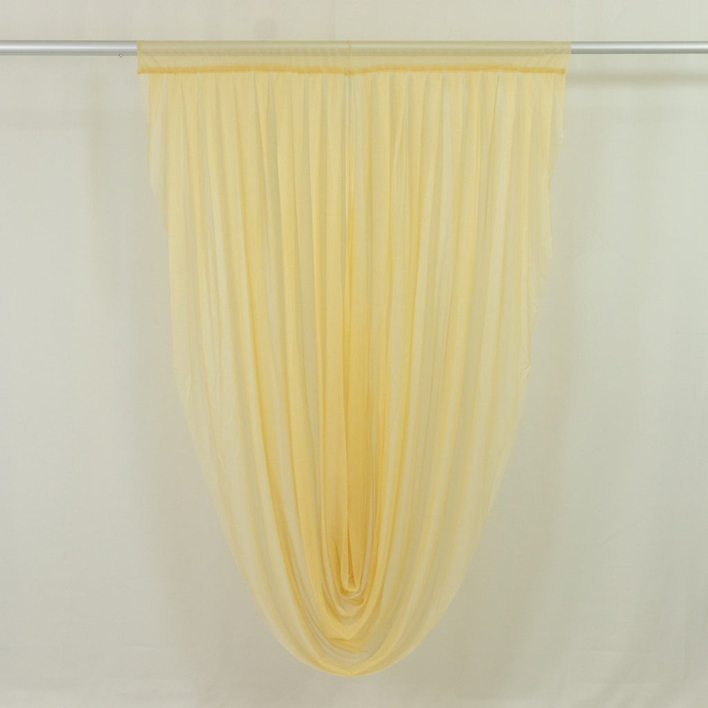 Champagne Sheer Chiffon Valance Curtain 4ft x 6ft â€“ Wedding Arch Drape with Rod Pocket, Voile Backdrop Panel - Bell Racket Store
