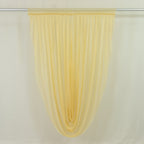 Champagne Sheer Chiffon Valance Curtain 4ft x 6ft â€“ Wedding Arch Drape with Rod Pocket, Voile Backdrop Panel - Bell Racket Store