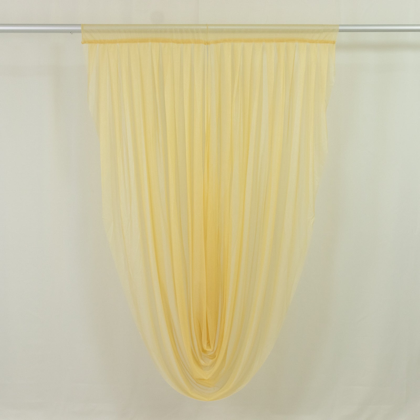 Champagne Sheer Chiffon Valance Curtain 4ft x 6ft â€“ Wedding Arch Drape with Rod Pocket, Voile Backdrop Panel - Bell Racket Store