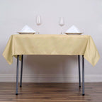 Polyester Square 54"x54" Tablecloth Champagne - Wrinkle-Resistant & Durable Table Cover