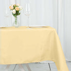 Premium Polyester 54"x54" Table Overlay Square Tablecloth Champagne - 220GSM Stain and Wrinkle-Resistant Table Topper