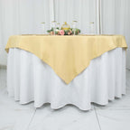 Premium Polyester 54"x54" Table Overlay Square Tablecloth Champagne - 220GSM Stain and Wrinkle-Resistant Table Topper