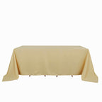 Polyester 90"x132" Rectangle Tablecloth Champagne - Seamless Wrinkle-Resistant Table Cover