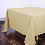 Polyester Square 90"x90" Tablecloth Champagne - Wrinkle-Resistant & Durable Table Cover