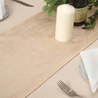 Premium Velvet 12"x108" Table Runner Champagne - Sheen Finish Reusable Table Decor