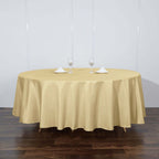 Polyester 108" Round Tablecloth Champagne - Wrinkle-Resistant Table Cover