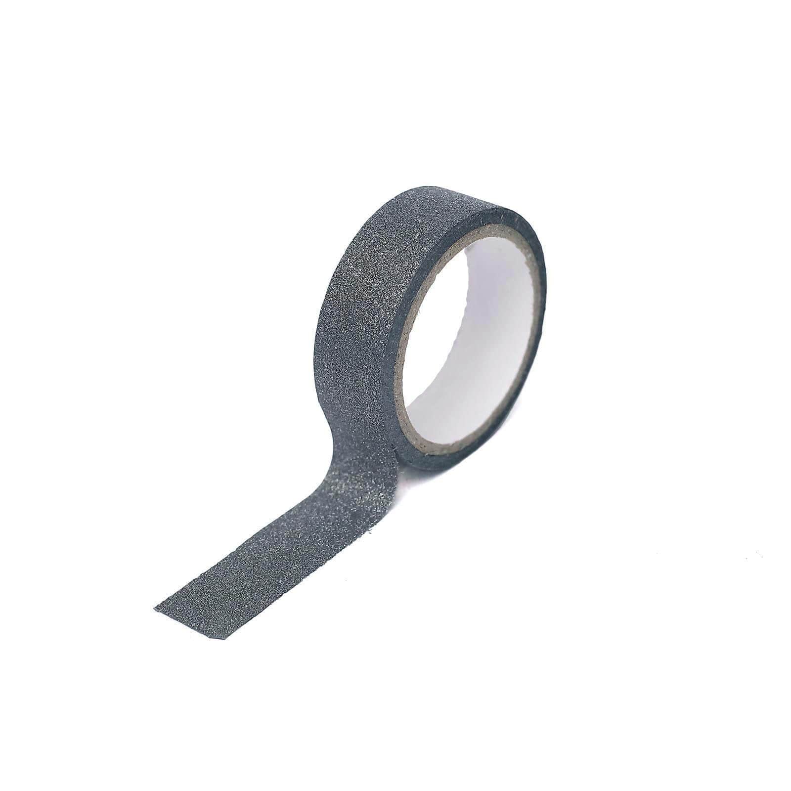 5 Pack 0.5"x5 Yards Charcoal Gray Washi DIY Craft Glitter Tape