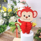 Table Scatters Decorations Set Jungle Safari Animal 3D Honeycomb Design Tissue - Decorative Party Accents