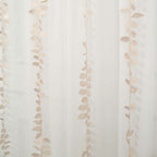 Taffeta Ribbon Sash with 4" Leaf Petal Design Beige 50ft - Sophisticated Artificial Fabric Garland