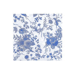 20-Pack Paper Cocktail Napkins with French Toile Print White/Blue - Disposable 2 Ply Beverage Napkins for Events 6.5"x6.5"