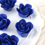 4 Pack 24 Pcs Royal Blue Scented Rose Soap Heart Shaped Party Favors With Gift Boxes And Ribbon