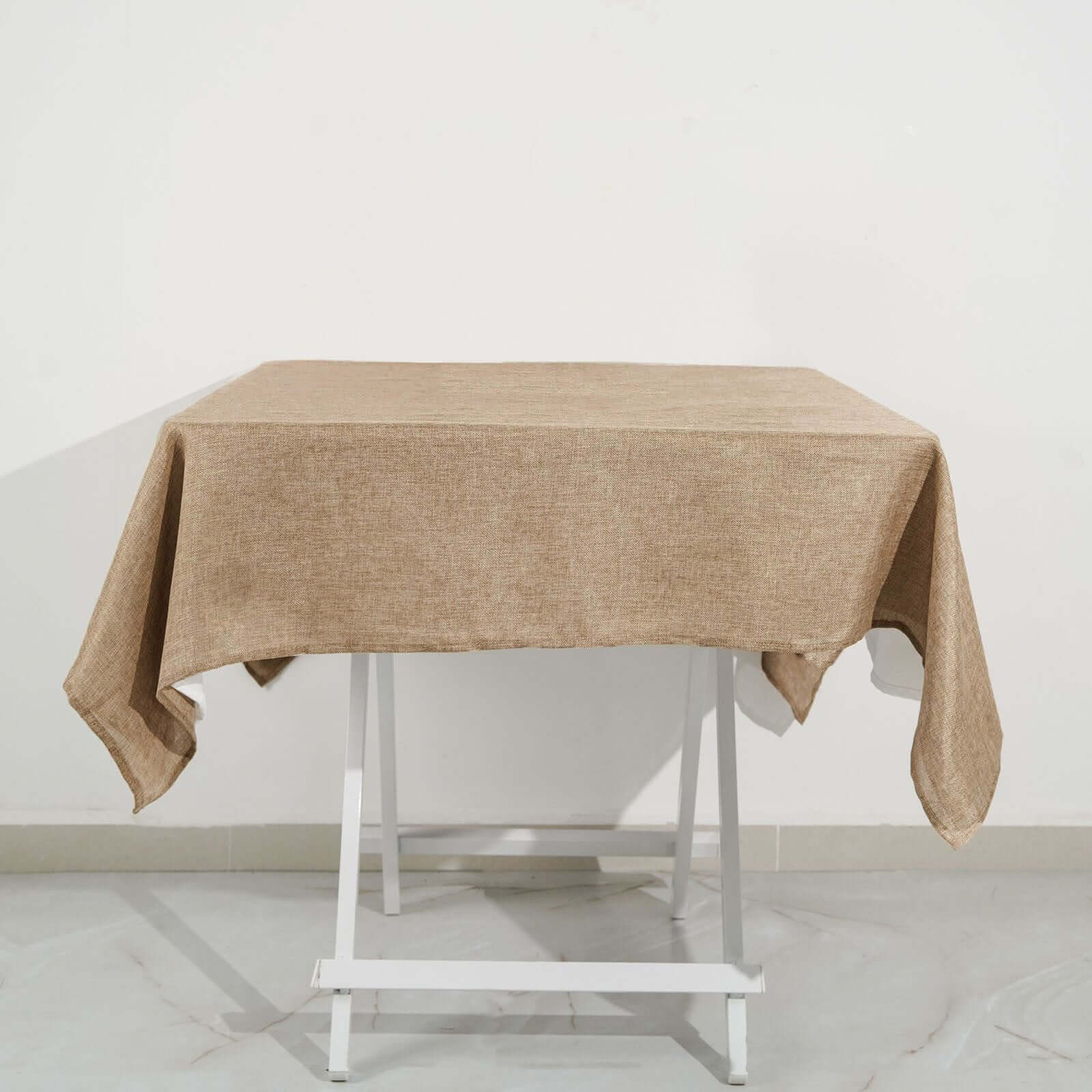 Faux Burlap Jute 54"x54" Square Tablecloth Natural - Rustic Event Table Linen
