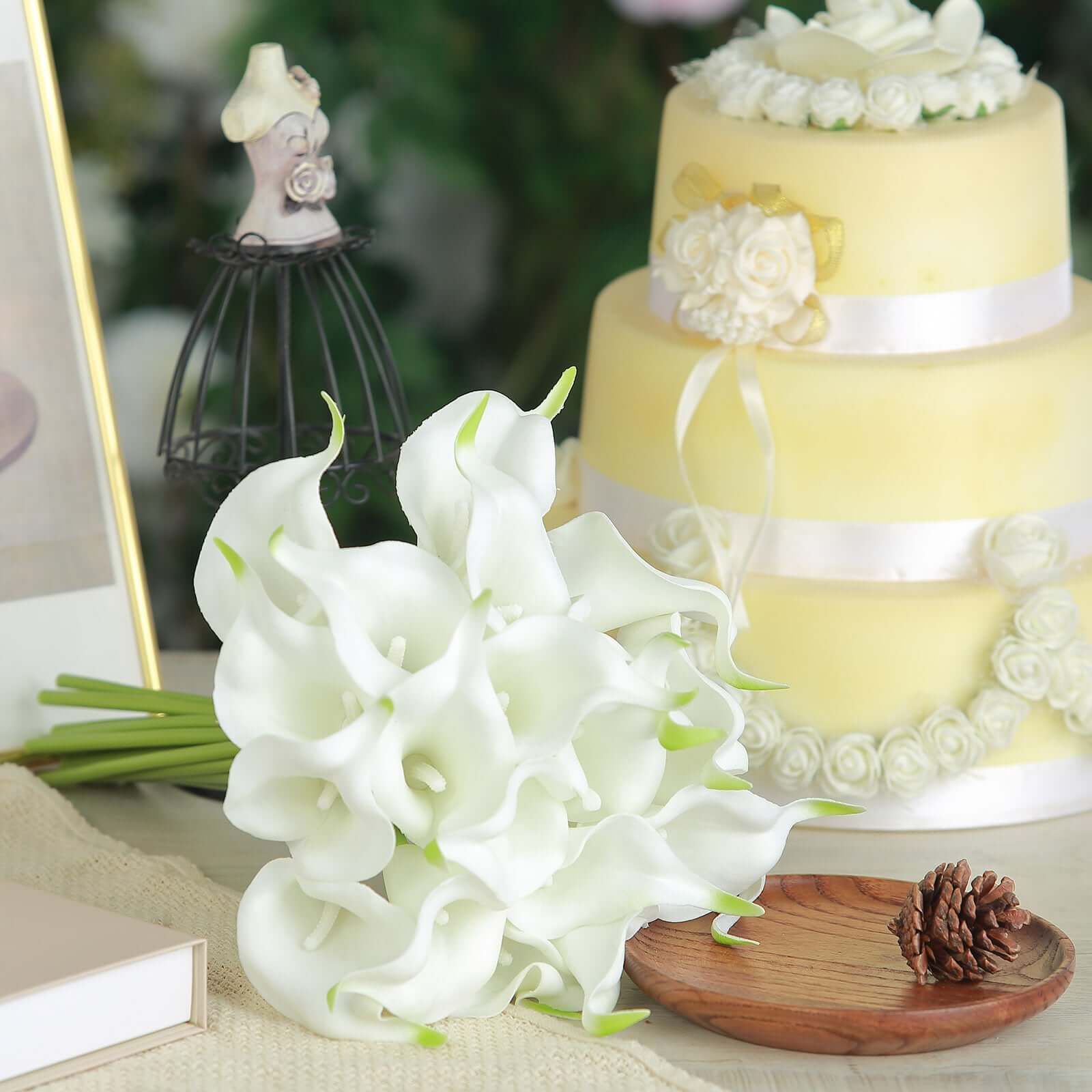 20 Stems 14" White Artificial Poly Foam Calla Lily Flowers