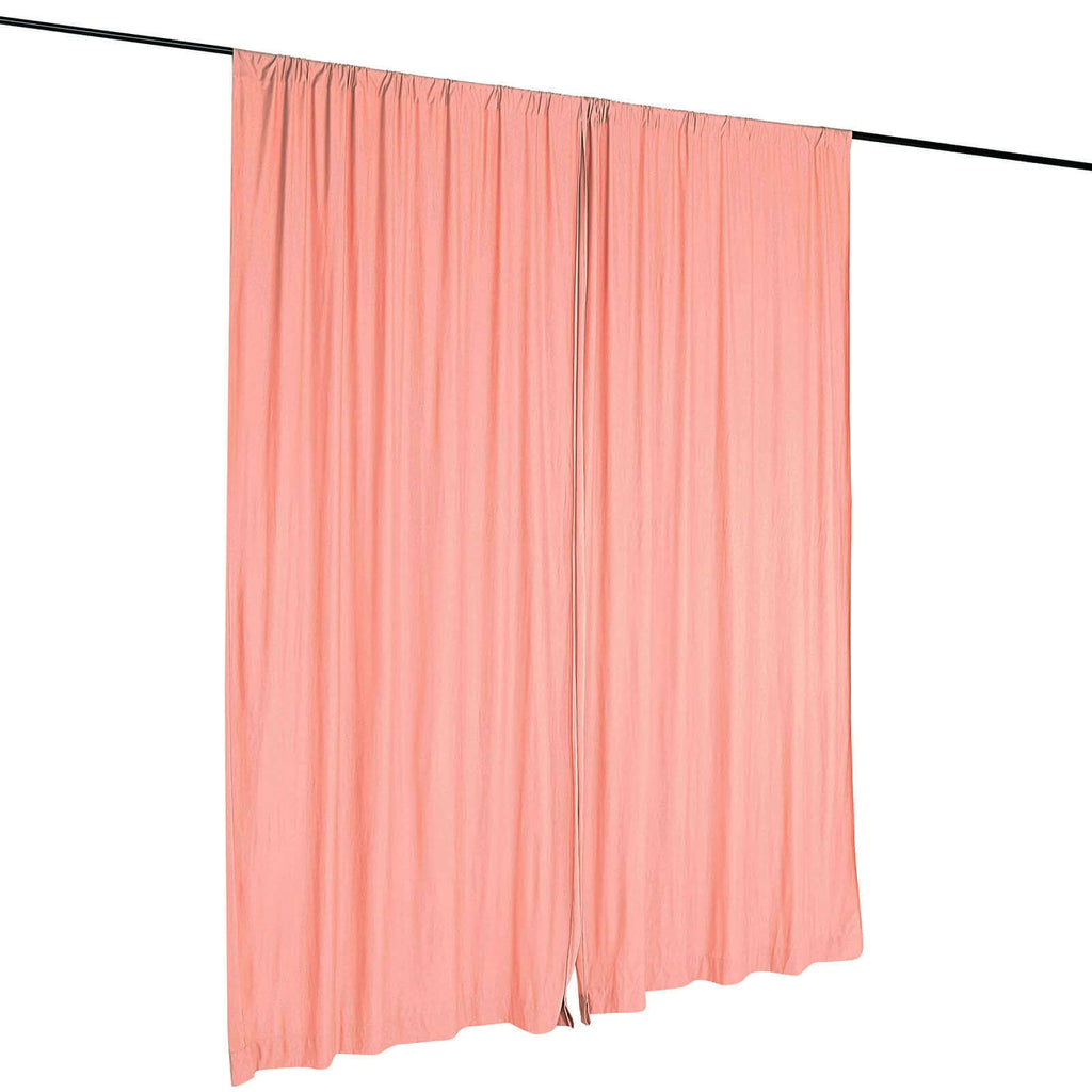 2 Pack Dusty Rose Scuba Polyester Event Curtain Drapes, Durable Flame Resistant Backdrop Event Panels Wrinkle Free with Rod Pockets - 10ftx10ft