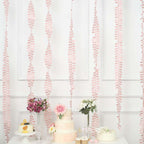 Taffeta Ribbon Sash with 4" Leaf Petal Design Dusty Rose 50ft - Sophisticated Artificial Fabric Garland