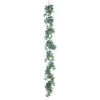 6ft Green Ivory Artificial Eucalyptus Leaf, Rose Flower Garland Vine