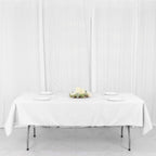 Polyester 54"x96" Rectangle Tablecloth White - Wrinkle-Resistant & Easy-to-Care Table Cover for Weddings & Events