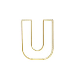 8" Tall Gold Freestanding 3D Decorative Wire Letter, Wedding Centerpiece - U
