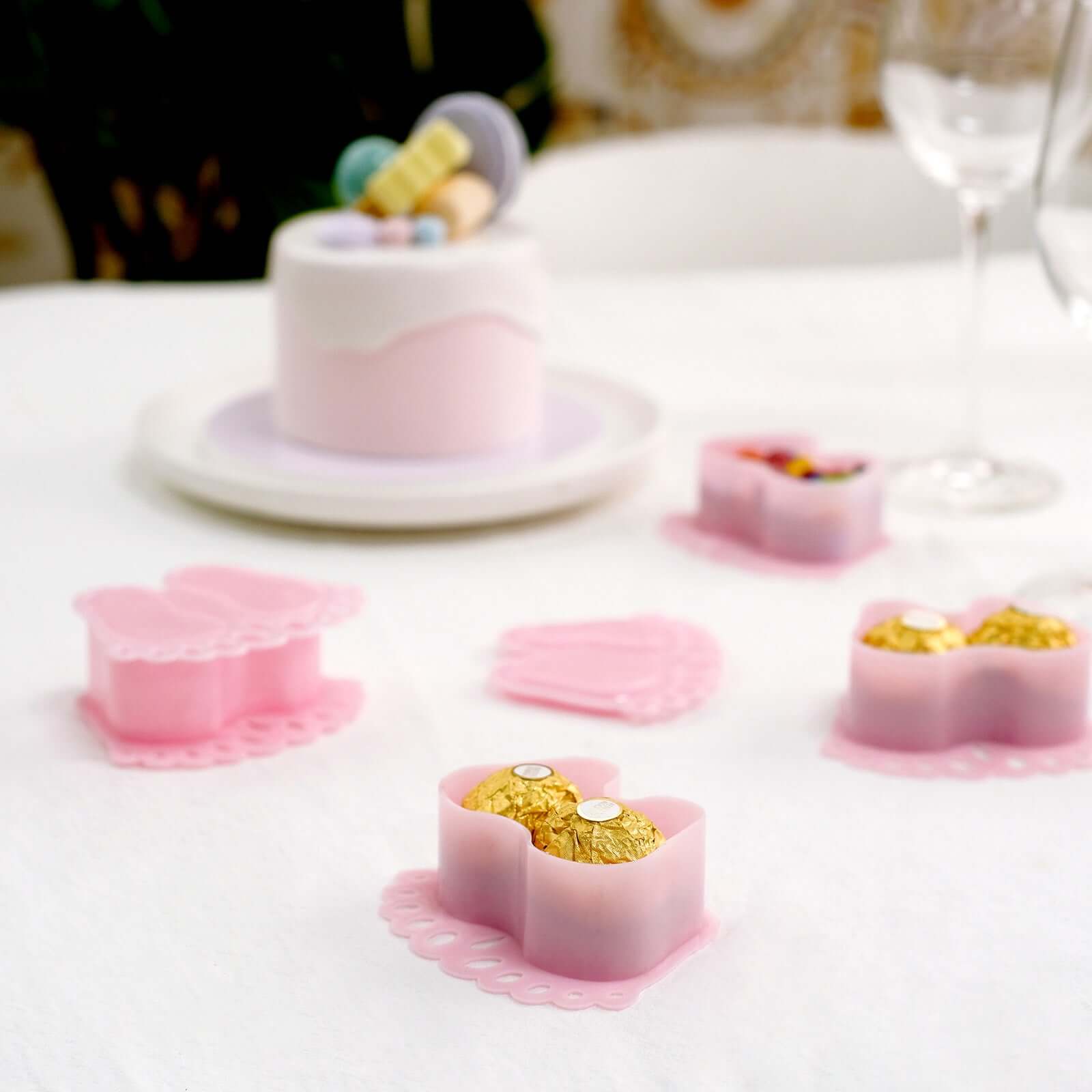 12-Pack Fillable Mini Candy Container in Baby Feet Style Pink - Unique Candy Treat Favor Boxes for Baby Shower 3.5"