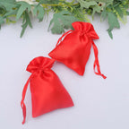 12 Pack 4"x6" Red Satin Drawstring Wedding Party Favor Gift Bags