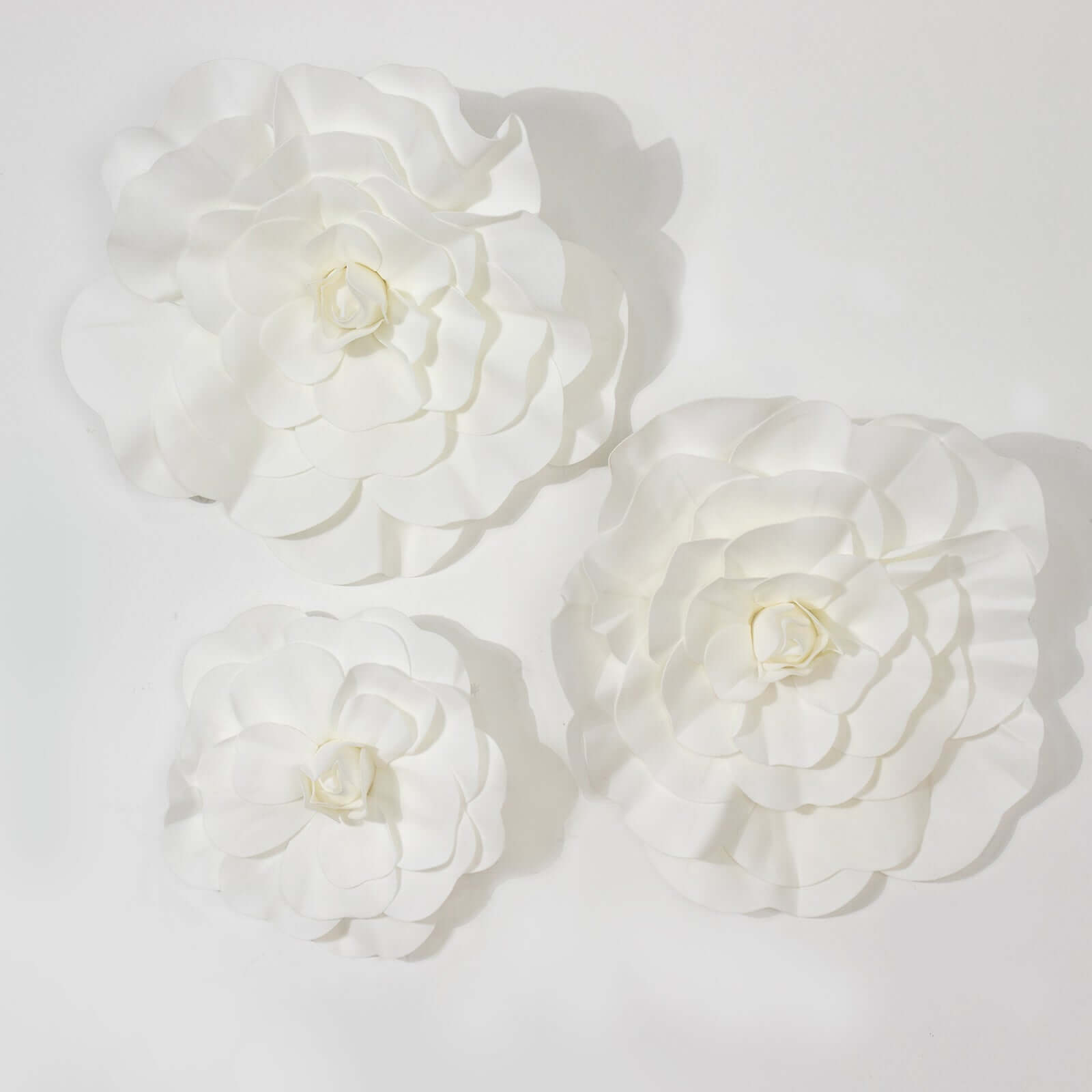 2 Pack 24" Large White Real Touch Artificial Foam DIY Craft Roses