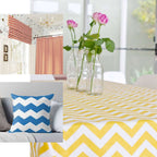 54"x10 Yards Royal Blue White Chevron Print Satin Fabric Roll, Zig Zag DIY Craft Fabric Bolt