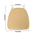Chiavari Chair Cushion with 1.5" Thick Memory Foam and Ties Champagne - Stylish Removable Cover for Comfort