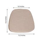 Natural Burlap Chair Cushion with Soft 2" Thick Pad and Ties - Rustic Removable Cover for Chiavari Chairs