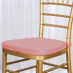 Chiavari Chair Cushion with 1.5" Thick Memory Foam and Ties Dusty Rose - Stylish Removable Cover for Comfort
