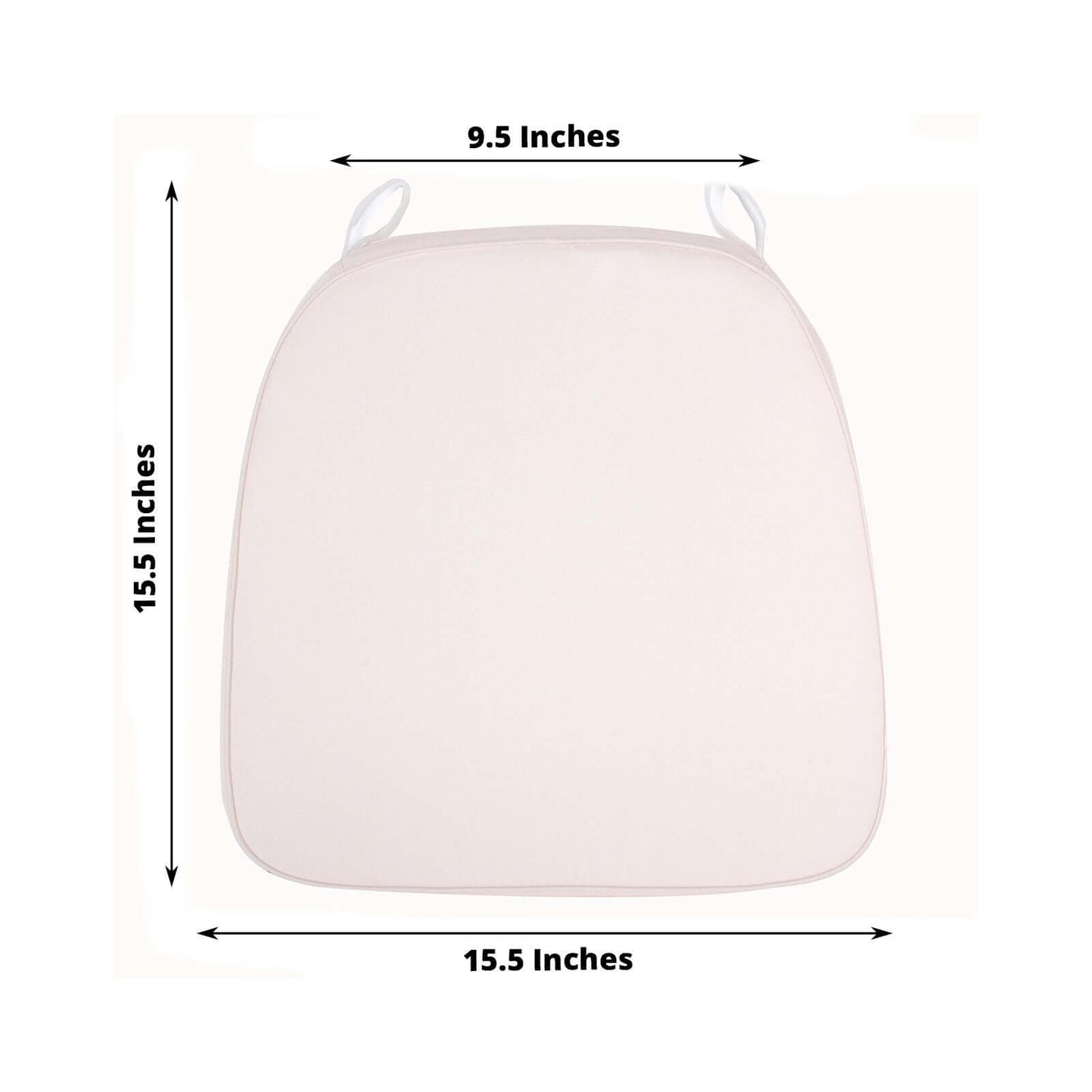 Chiavari Chair Cushion with 1.5" Thick Memory Foam and Ties Blush - Stylish Removable Cover for Comfort - NestOCart
