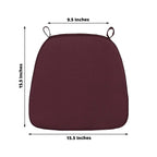 Chiavari Chair Cushion with 1.5" Thick Memory Foam and Ties Burgundy - Stylish Removable Cover for Comfort - Bell Racket Store
