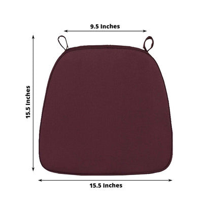 Chiavari Chair Cushion with 1.5" Thick Memory Foam and Ties Burgundy - Stylish Removable Cover for Comfort - Bell Racket Store