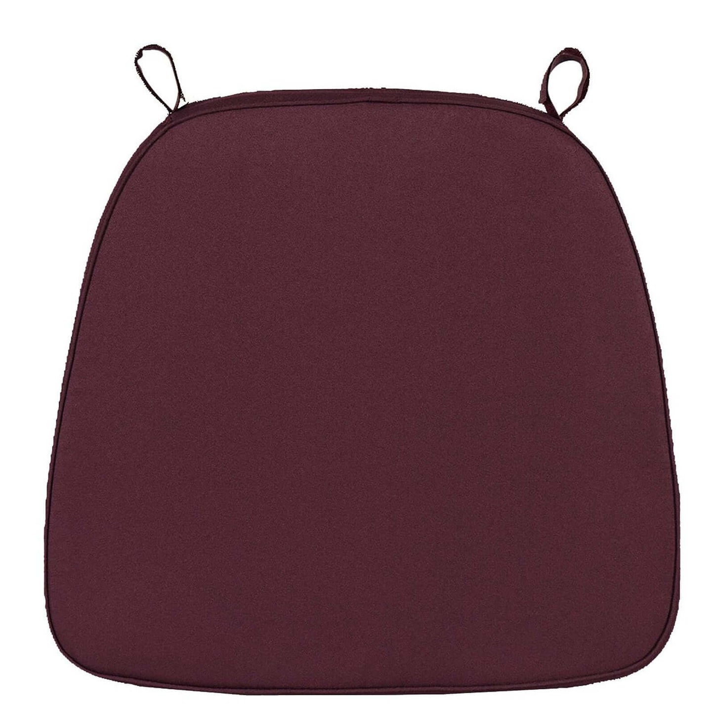 Chiavari Chair Cushion with 1.5" Thick Memory Foam and Ties Burgundy - Stylish Removable Cover for Comfort - Bell Racket Store