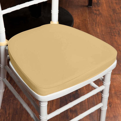 Chiavari Chair Cushion with 1.5" Thick Memory Foam and Ties Champagne - Stylish Removable Cover for Comfort - NestOCart
