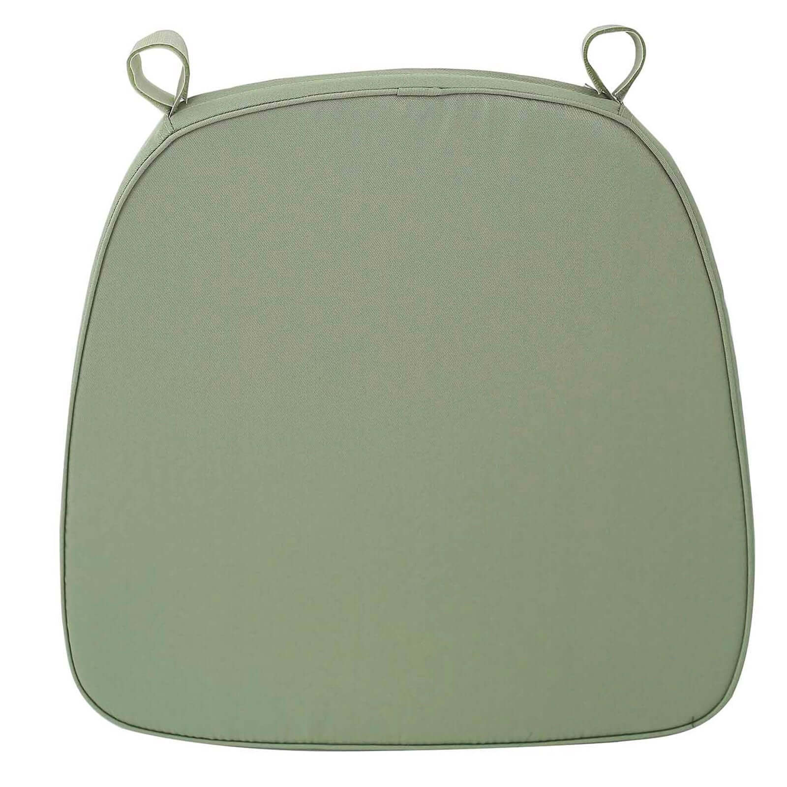 Chiavari Chair Cushion with 1.5" Thick Memory Foam and Ties Dusty Sage Green - Stylish Removable Cover for Comfort - Bell Racket Store